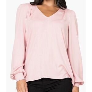 Elegant Pink V-Neck Sweater